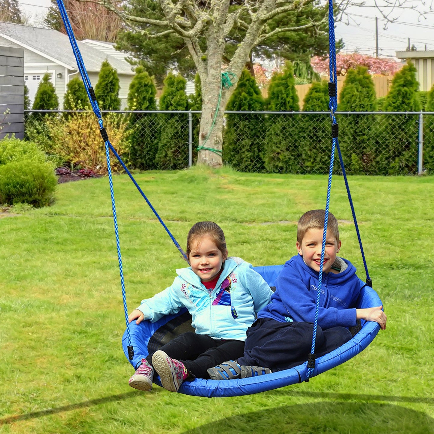 Kids Round Tree Spin, ?100cm-Blue-Luxore