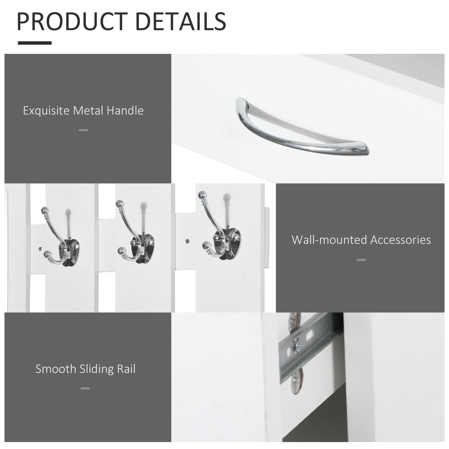 Entryway Furniture Set-White-Luxore