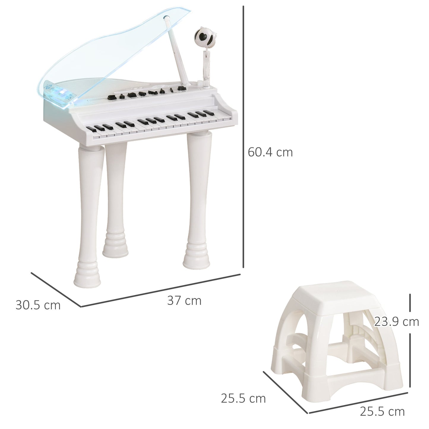 Kids Electronic Piano with Microphone and Stool – Interactive Musical Playset for Ages 3-6-Luxore