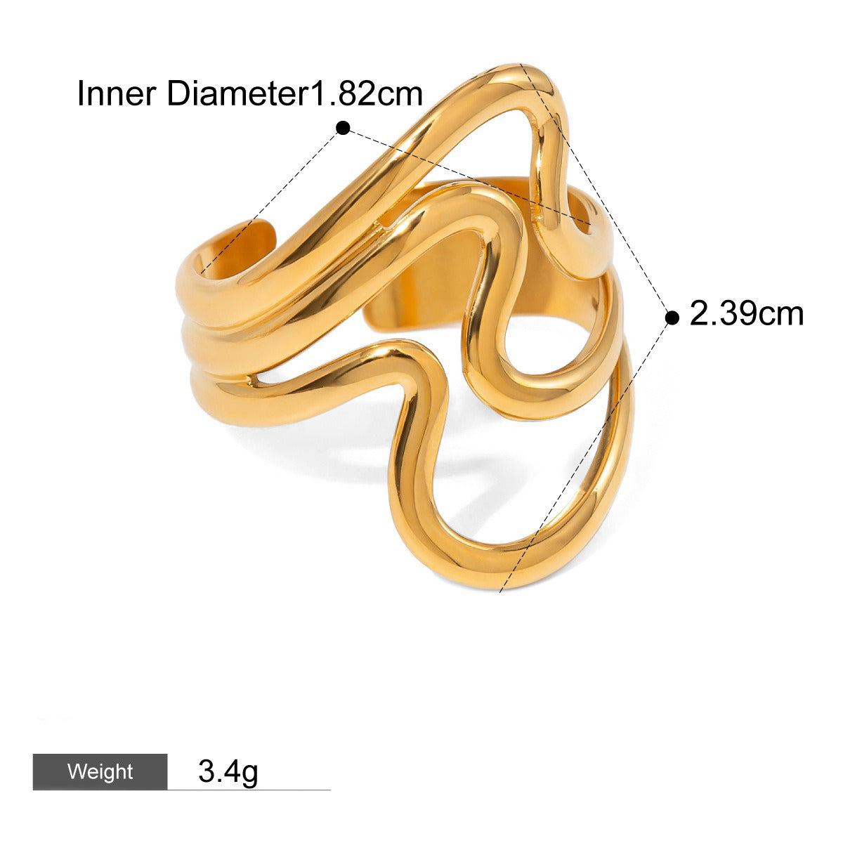 18K gold geometric inlaid pearl design light luxury high-end ring-Luxore