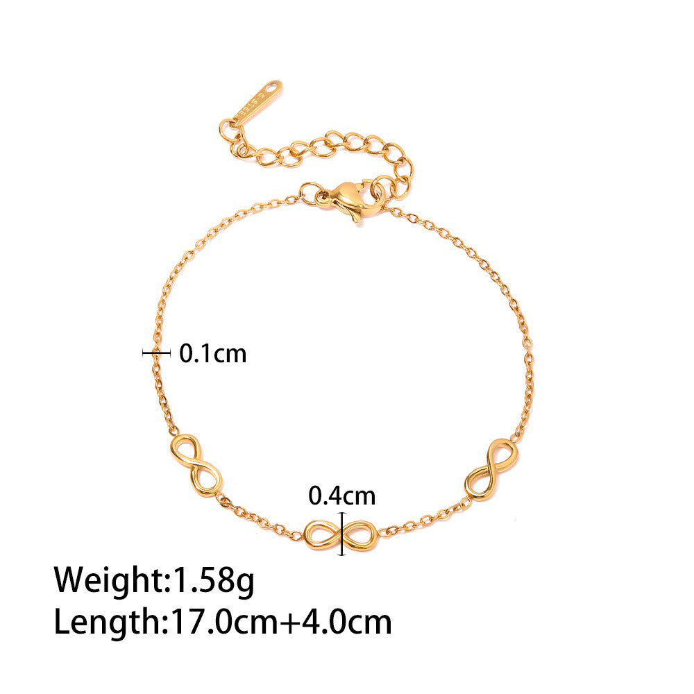 18K gold chain inlaid gemstone design light luxury noble bracelet-Luxore
