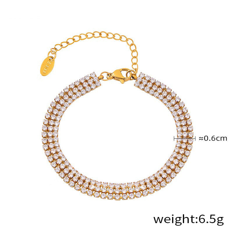 18K gold exquisite dazzling gemstone design light luxury style bracelet-Luxore