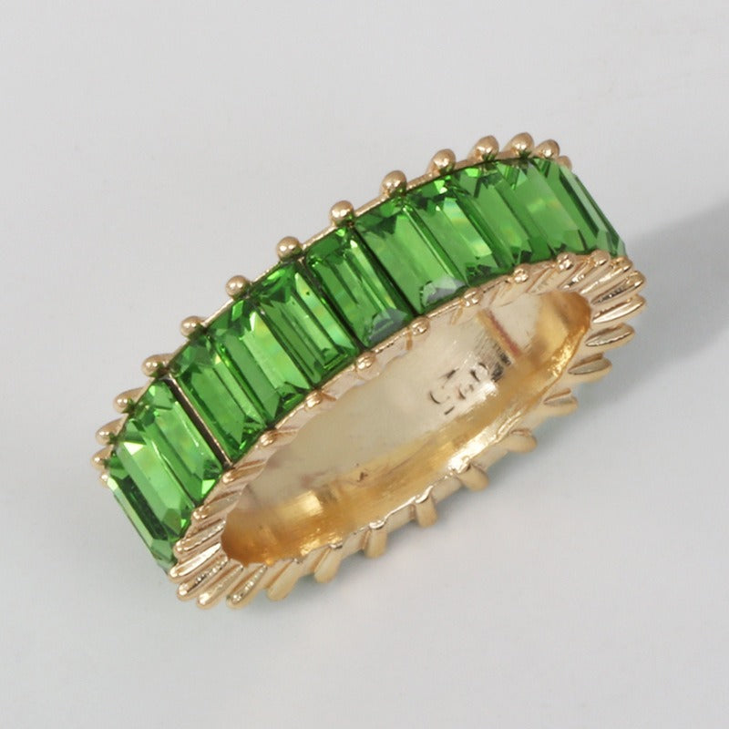 18K PVD Gold Round Gemstone High-End Ring-Luxore
