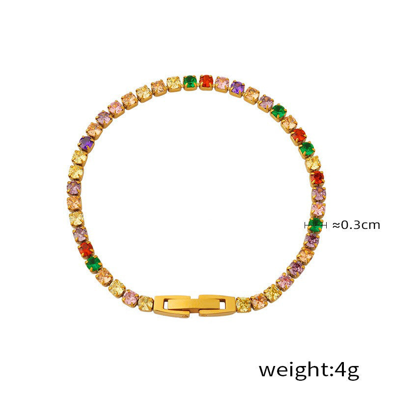 18K gold exquisite dazzling gemstone design light luxury style bracelet-Luxore