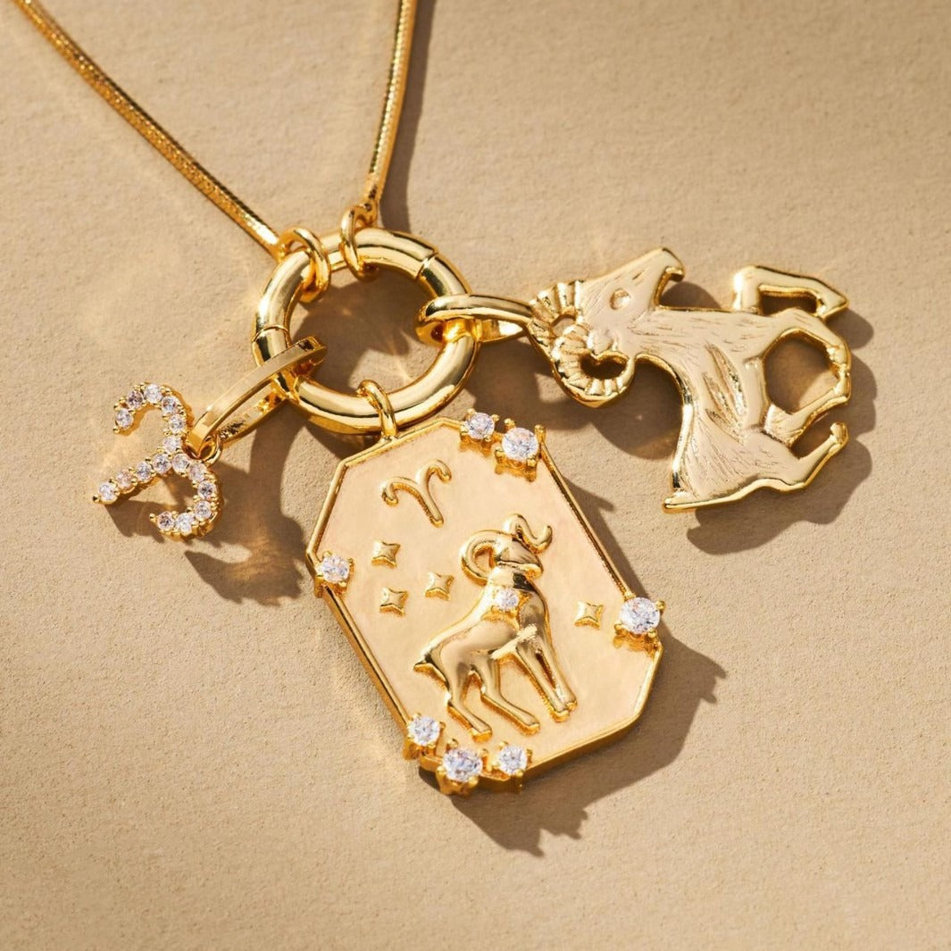 18K gold 12 zodiac signs exquisite high-end necklace-Luxore