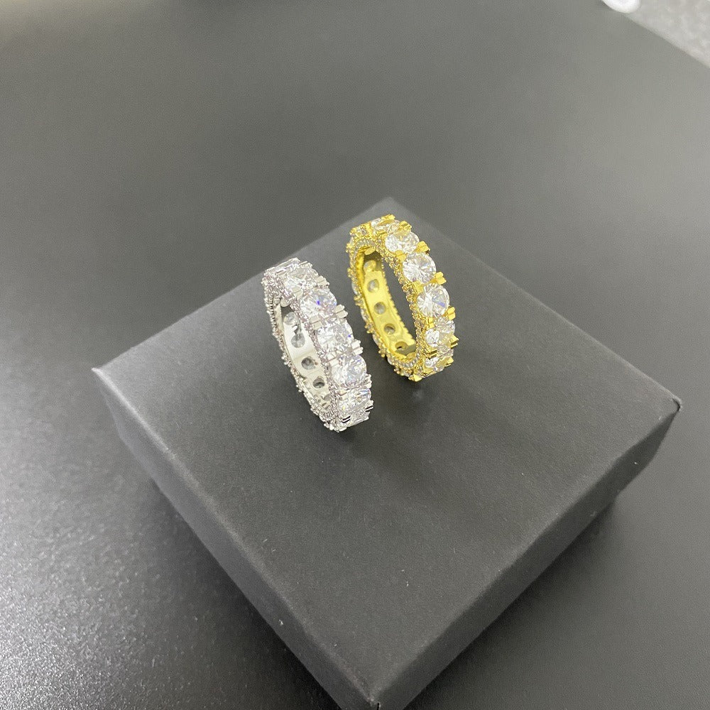 18K gold with diamond-studded design, light luxury and noble ring-Luxore