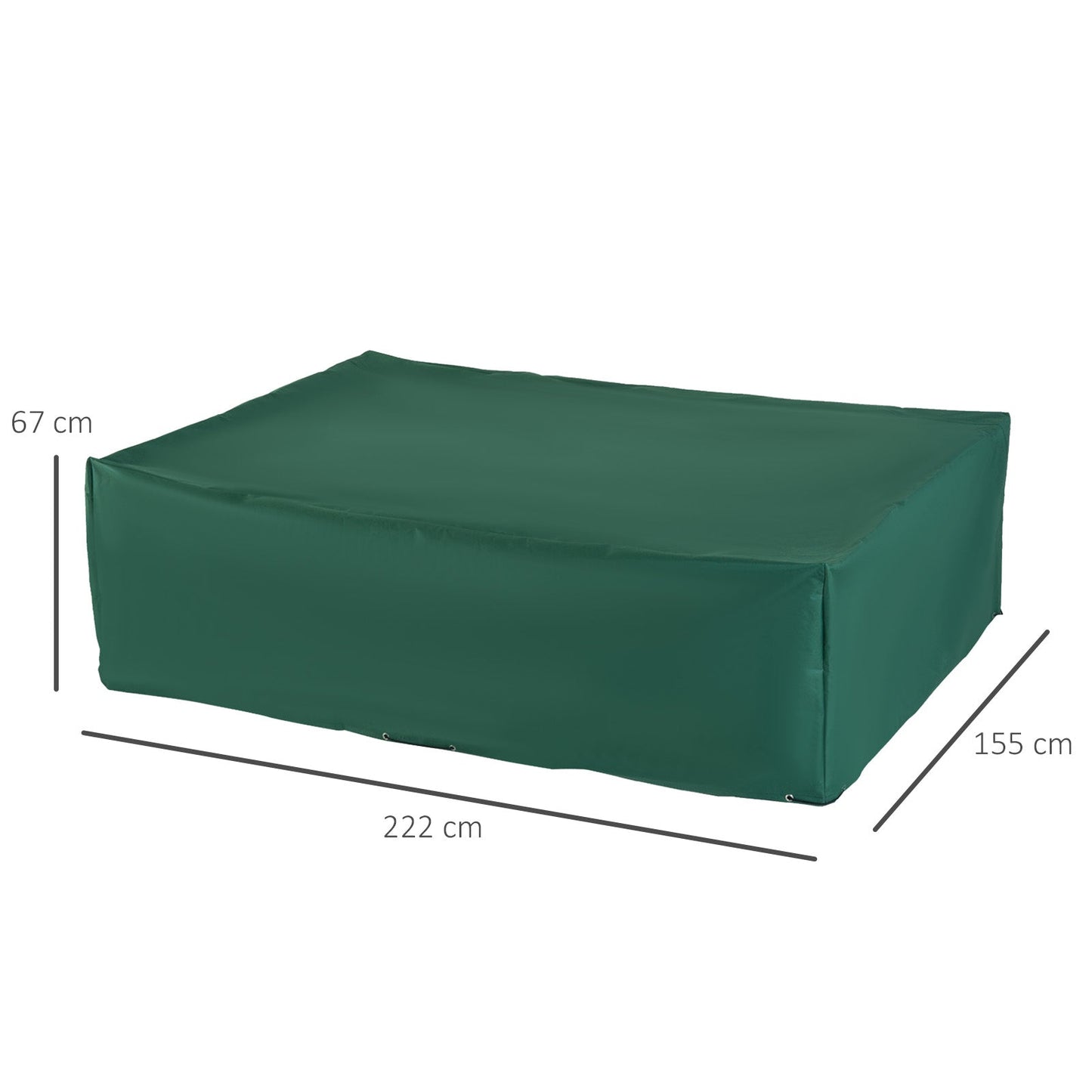 UV Rain Protective Rattan Furniture Cover Outdoor Garden Rectangular Furniture Cover Table Chair Sofa Shelter Waterproof 222x155x67cm, Green-2