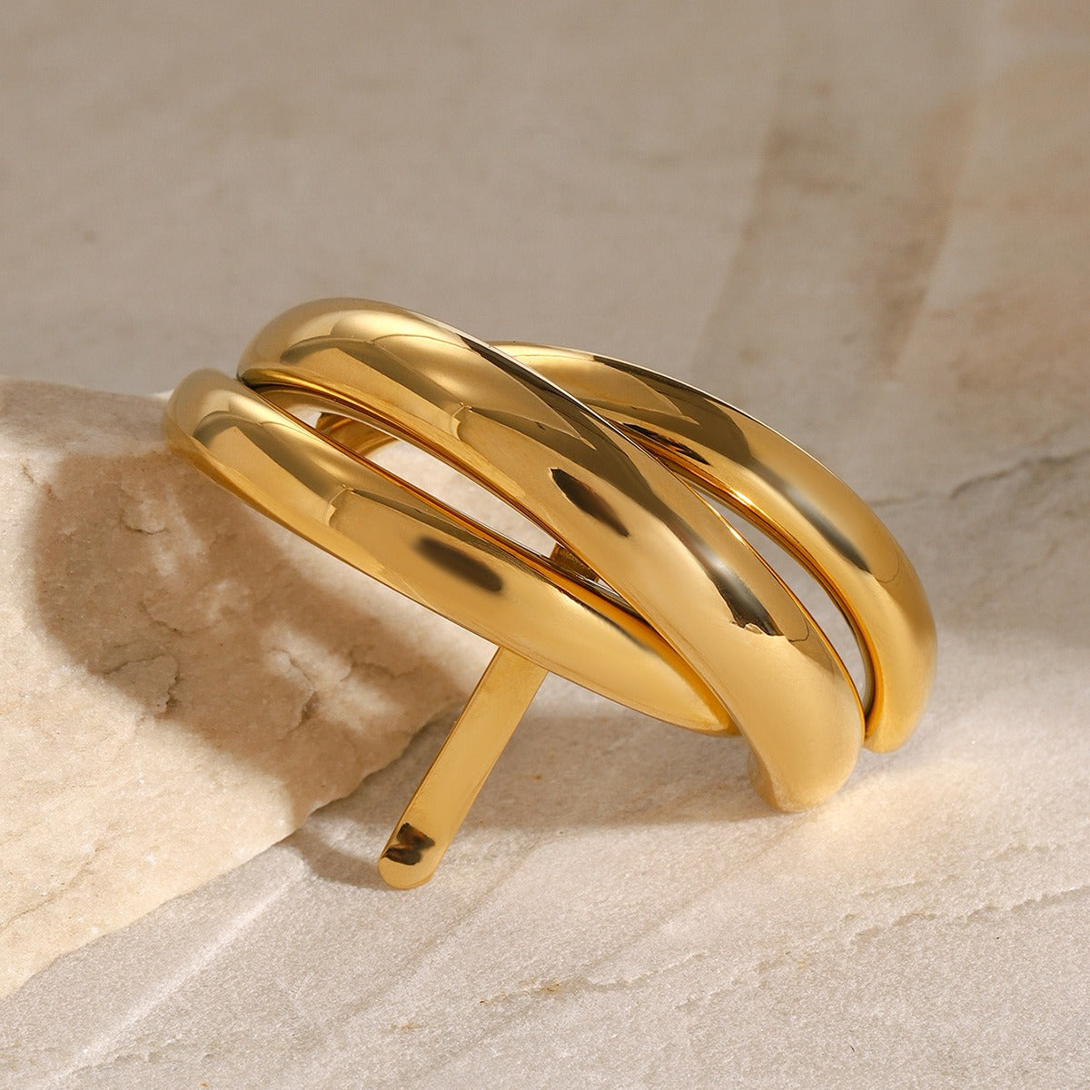Gold Plated Layered C-Shaped Gold Hair Accessory – A Touch of Modern Elegance-Luxore