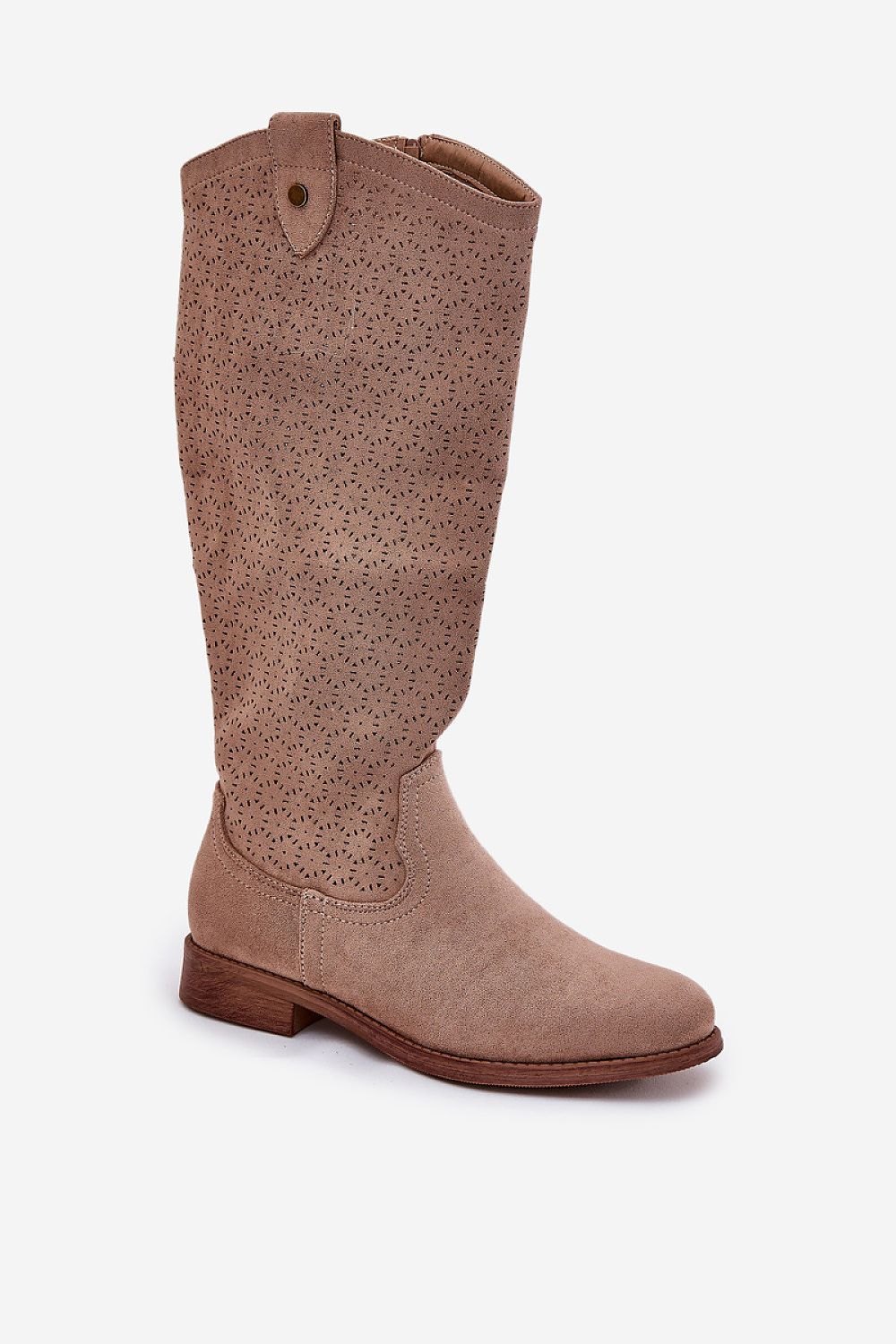 High Boots - Women's Openwork Suede Boots – Stylish & Comfortable