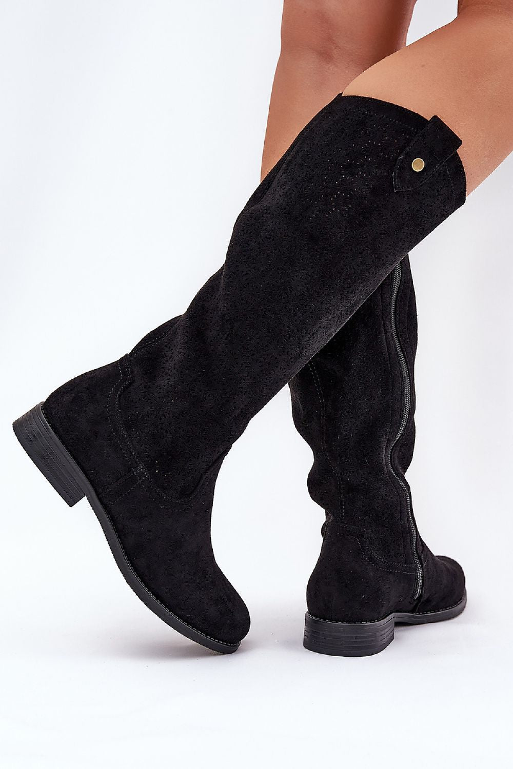 Women's Openwork Suede Boots – Stylish & Comfortable-Luxore