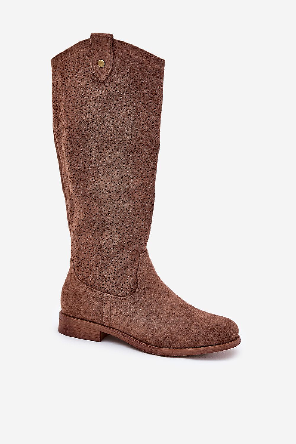 High Boots - Women's Openwork Suede Boots – Stylish & Comfortable