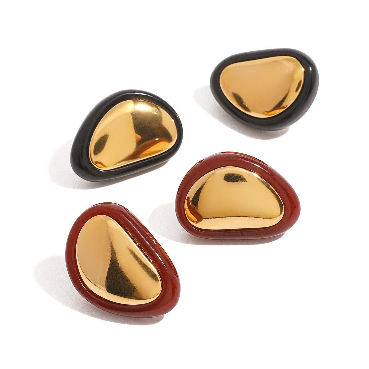 Gold Plated Geometric Design Earrings – A Modern Statement of Style-Luxore