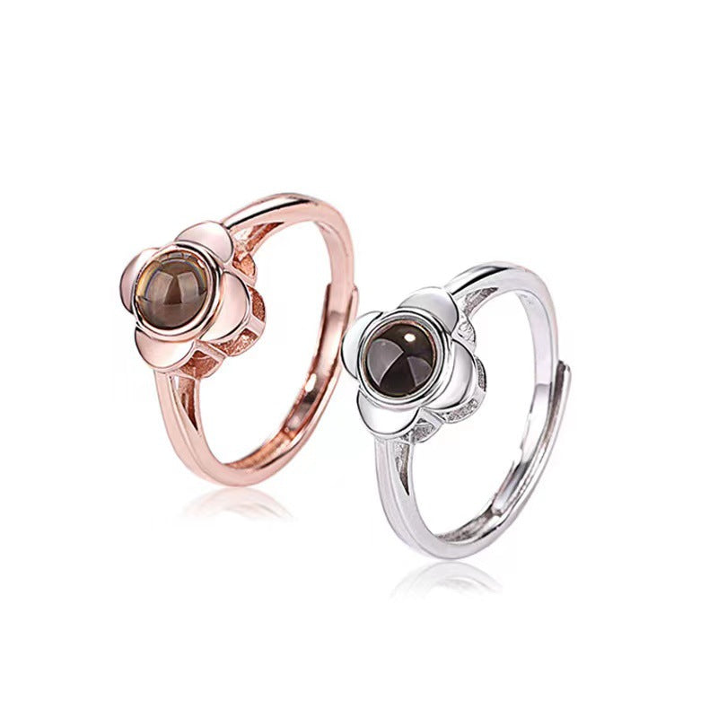 Four Leaf Clover Projection Ring – A symbol of luck and cherished memories-Luxore