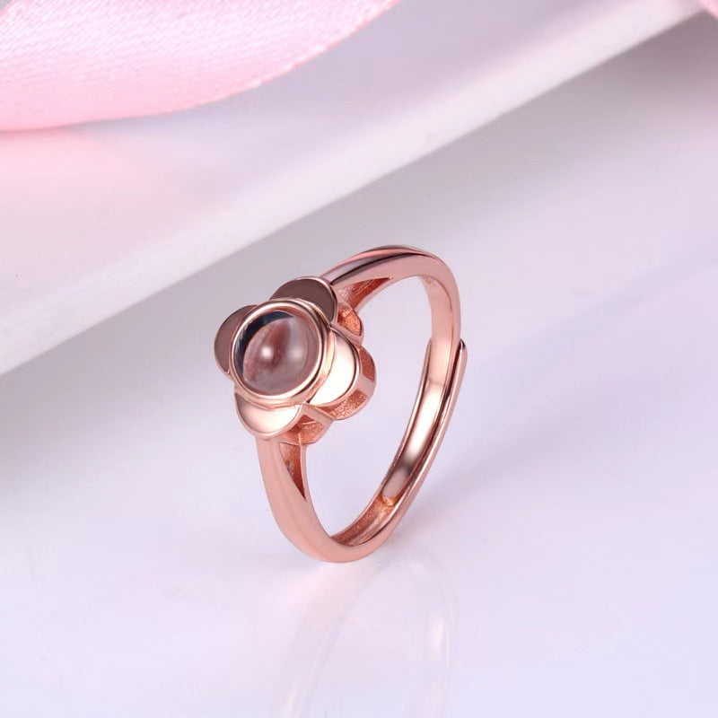Four Leaf Clover Projection Ring – A symbol of luck and cherished memories-Luxore