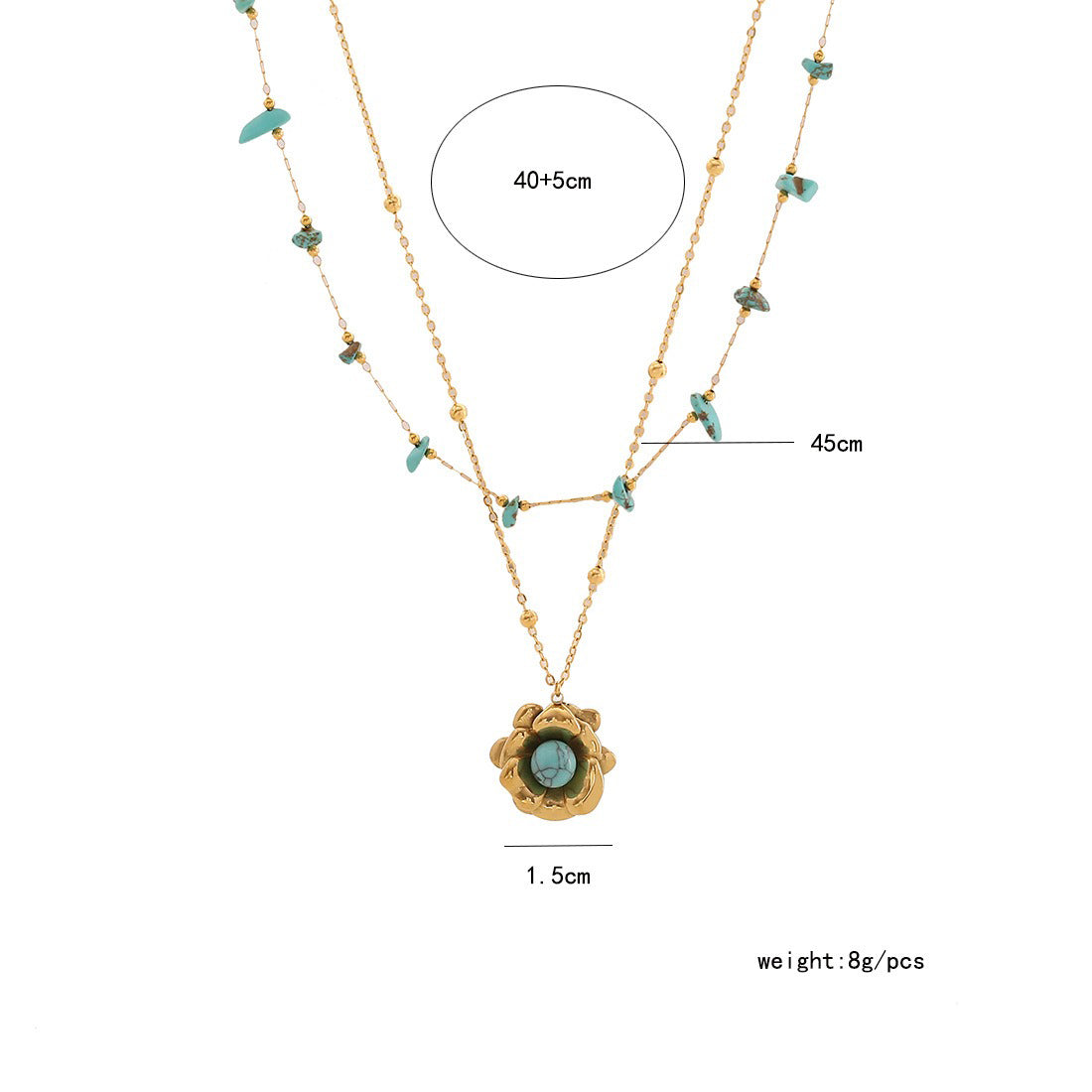 18K gold eye/flower shaped inlaid gemstone unique design high-end necklace-Luxore