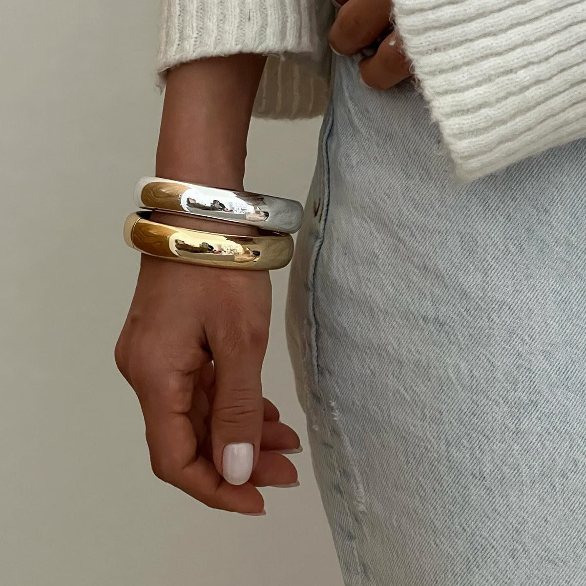 Gold Plated Wide-Face Gold Bracelet – Timeless Elegance in Minimalist Design-Luxore