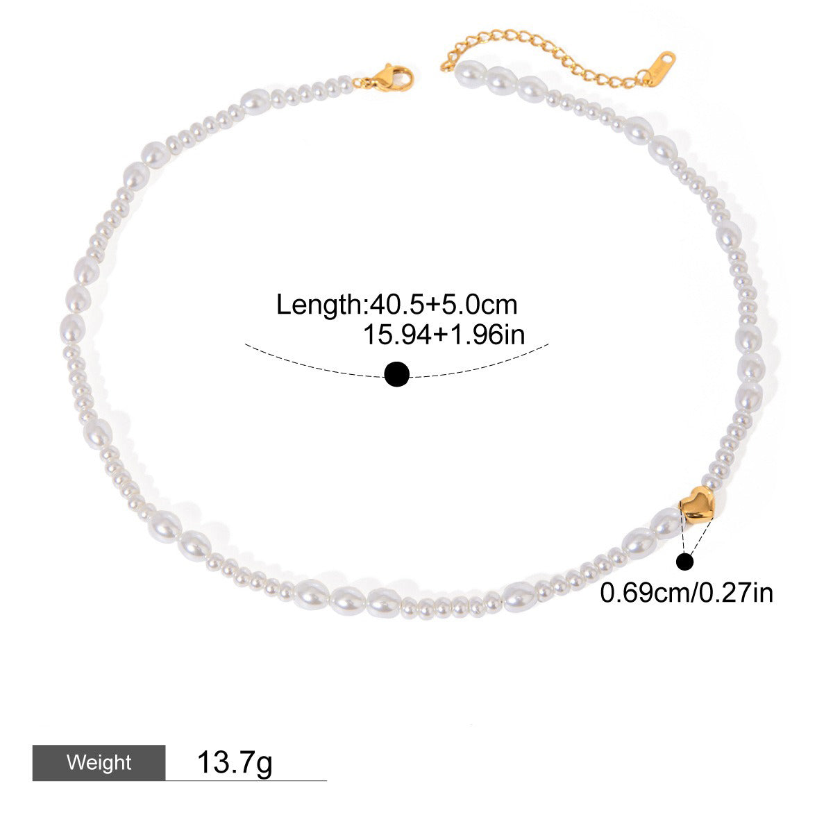 18K gold geometric inlaid pearl design high-end earrings and necklace set-Luxore