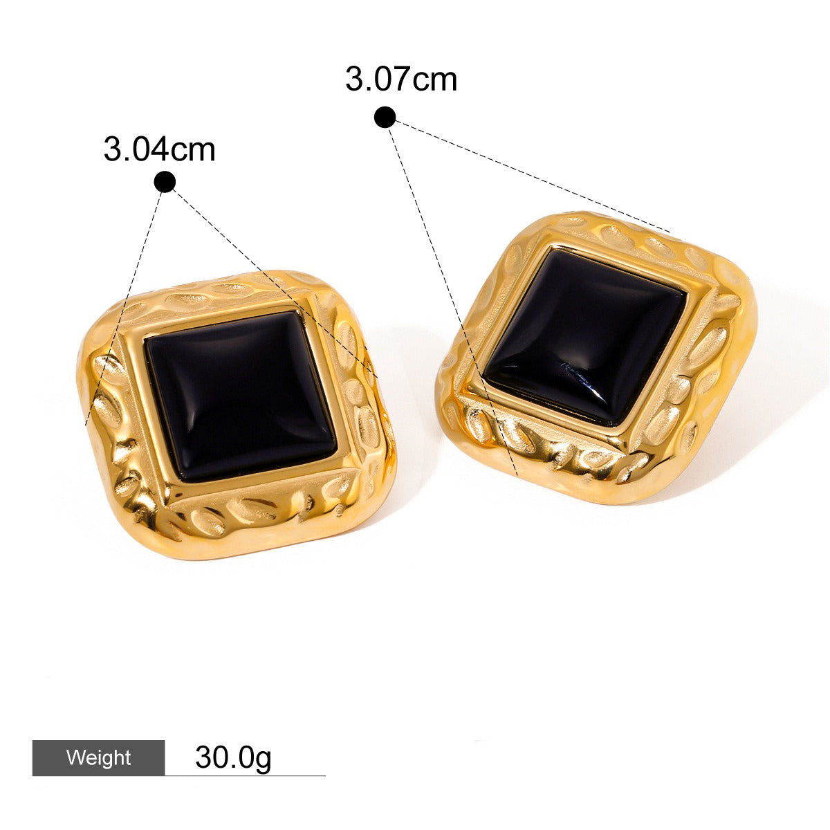 18K gold geometric shape with oil drop design high-end earrings-Luxore