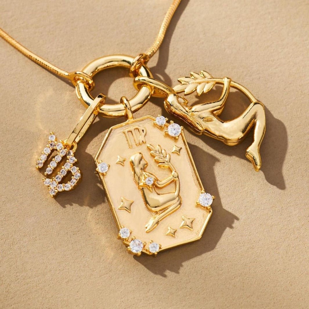 18K gold 12 zodiac signs exquisite high-end necklace-Luxore