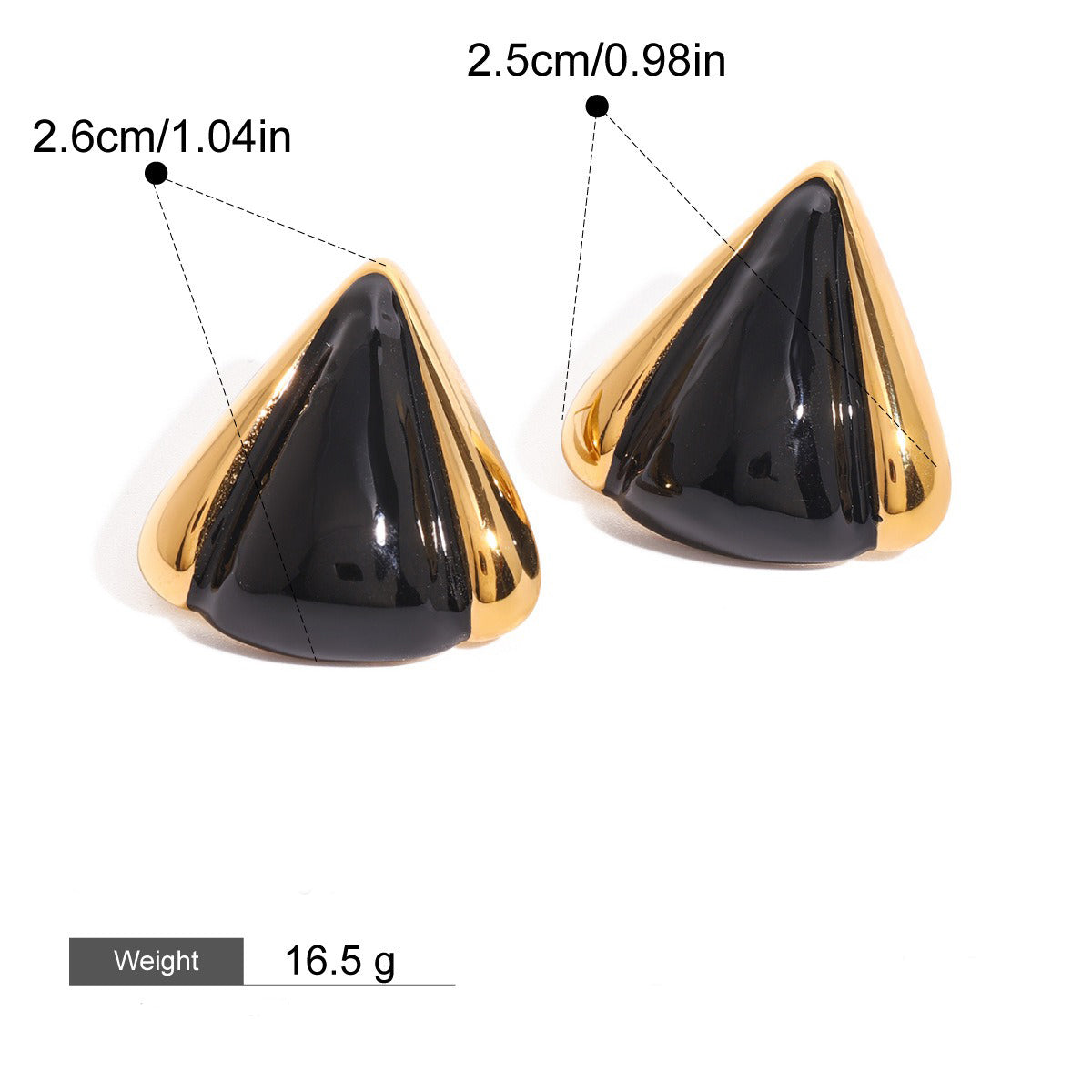 18K gold geometric shape with oil drop design high-end earrings-Luxore