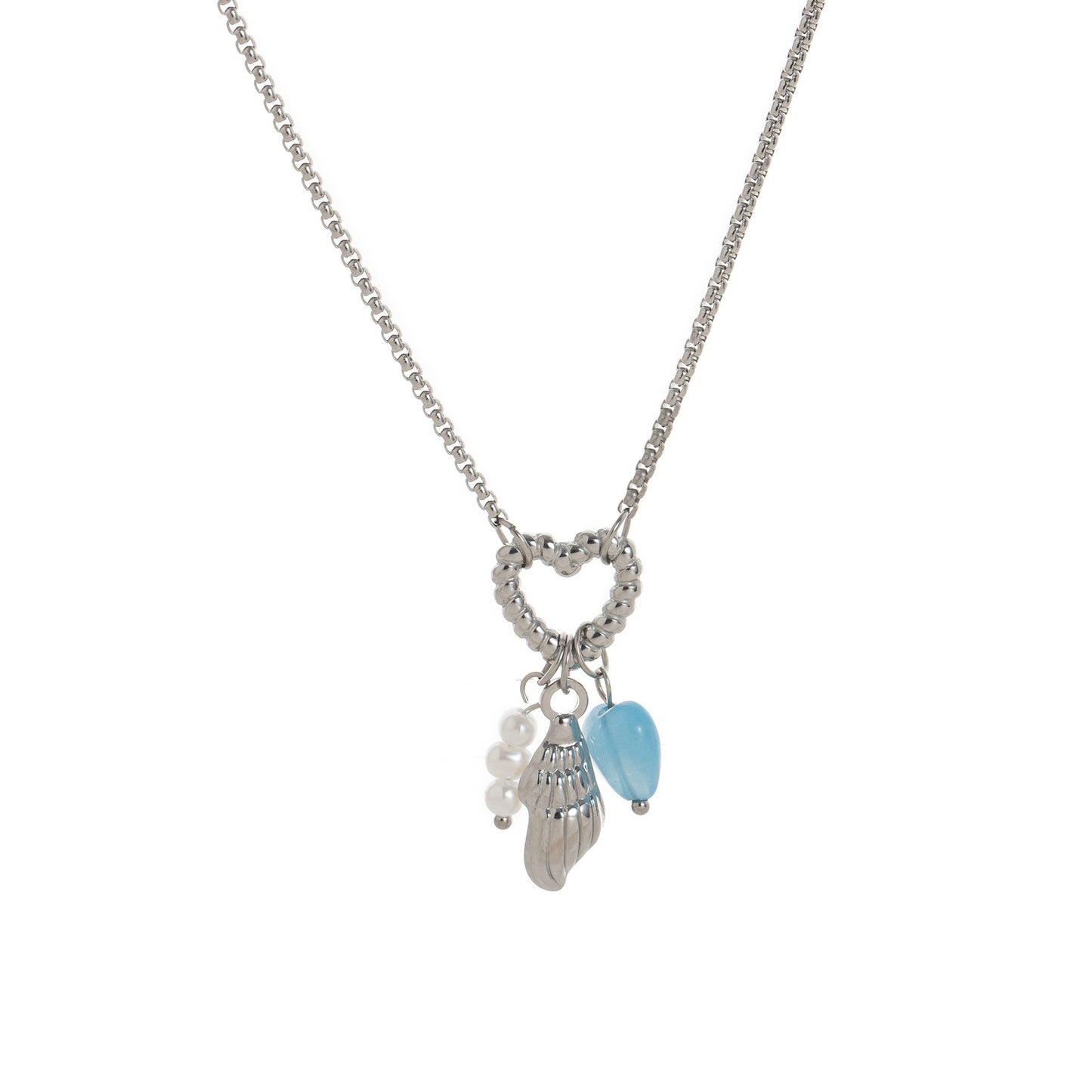 18K gold heart with hollow star-shaped inlaid gemstone design high-end unique necklace-Luxore