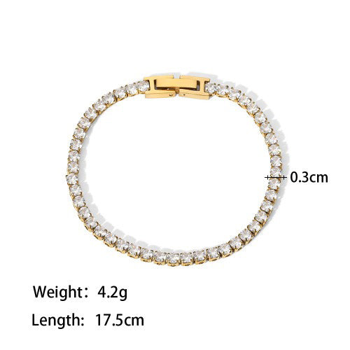 18K gold chain inlaid gemstone design light luxury noble bracelet-Luxore