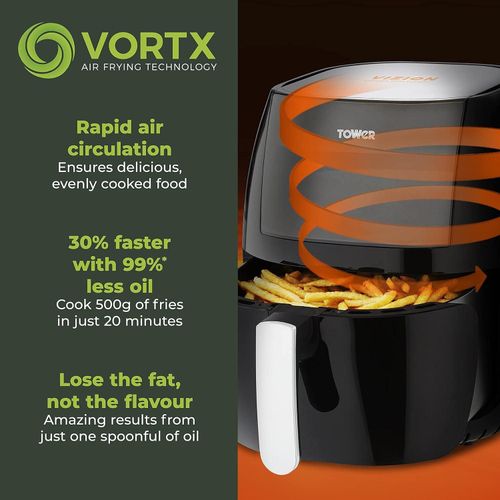 Kitchen Appliances - Tower Vortx Vizion Digital Air Fryer 7L With Rapid Air Circulation