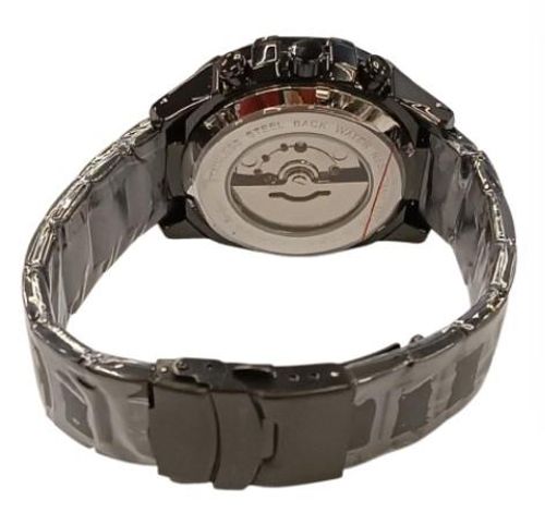 Accessories - Christyan Arden Mens Fashion Dated Dial Analogue Black/Black Metal Bracelet Strap Watch