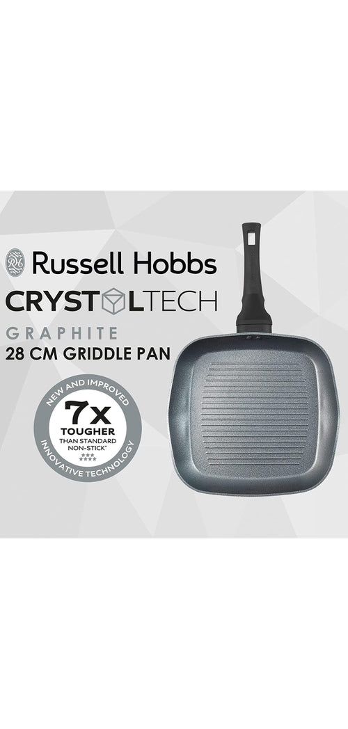Russell Hobbs Crystaltech Graphite Non-Stick Griddle Pan- 28 Cm