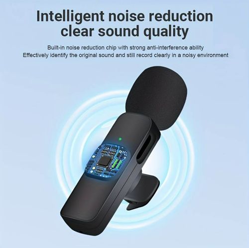 Electronics - K9 Wireless Microphone Mini Plug And Play Noise Canceling 2.4GHz