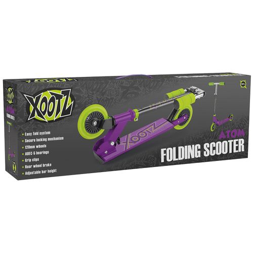 Xootz Kids' Folding Kick Scooter With Adjustable Handlebars - Purple