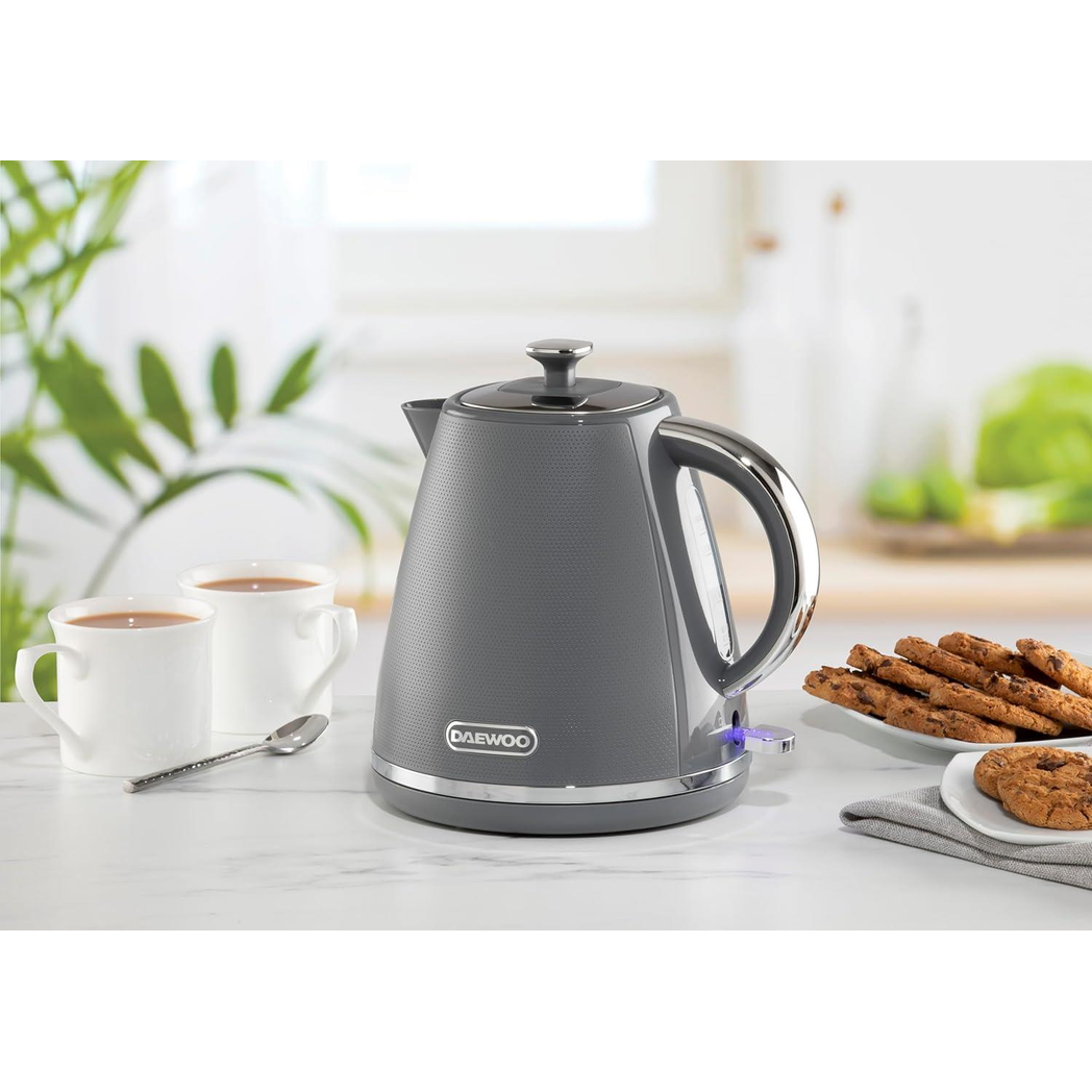 Daewoo Stirling 1.7L Pyramid Electric Kettle 3000w Grey SDA2625