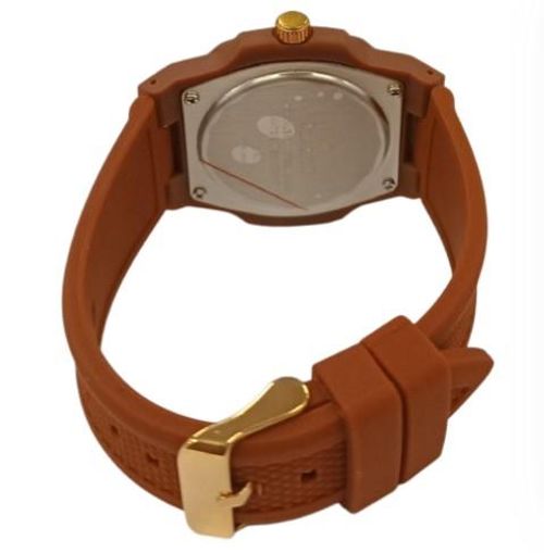 Accessories - Clasico Mens Ladies Water Resistant Arabic Square Dial Brown Rubber Strap Watch