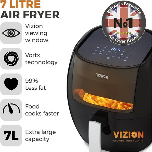 Kitchen Appliances - Tower Vortx Vizion Digital Air Fryer 7L With Rapid Air Circulation