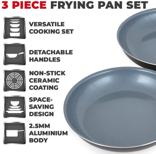 Home Goods - Tower Freedom 3 Piece 26/30cm Cookware Set With Ceramic Coating- T800202