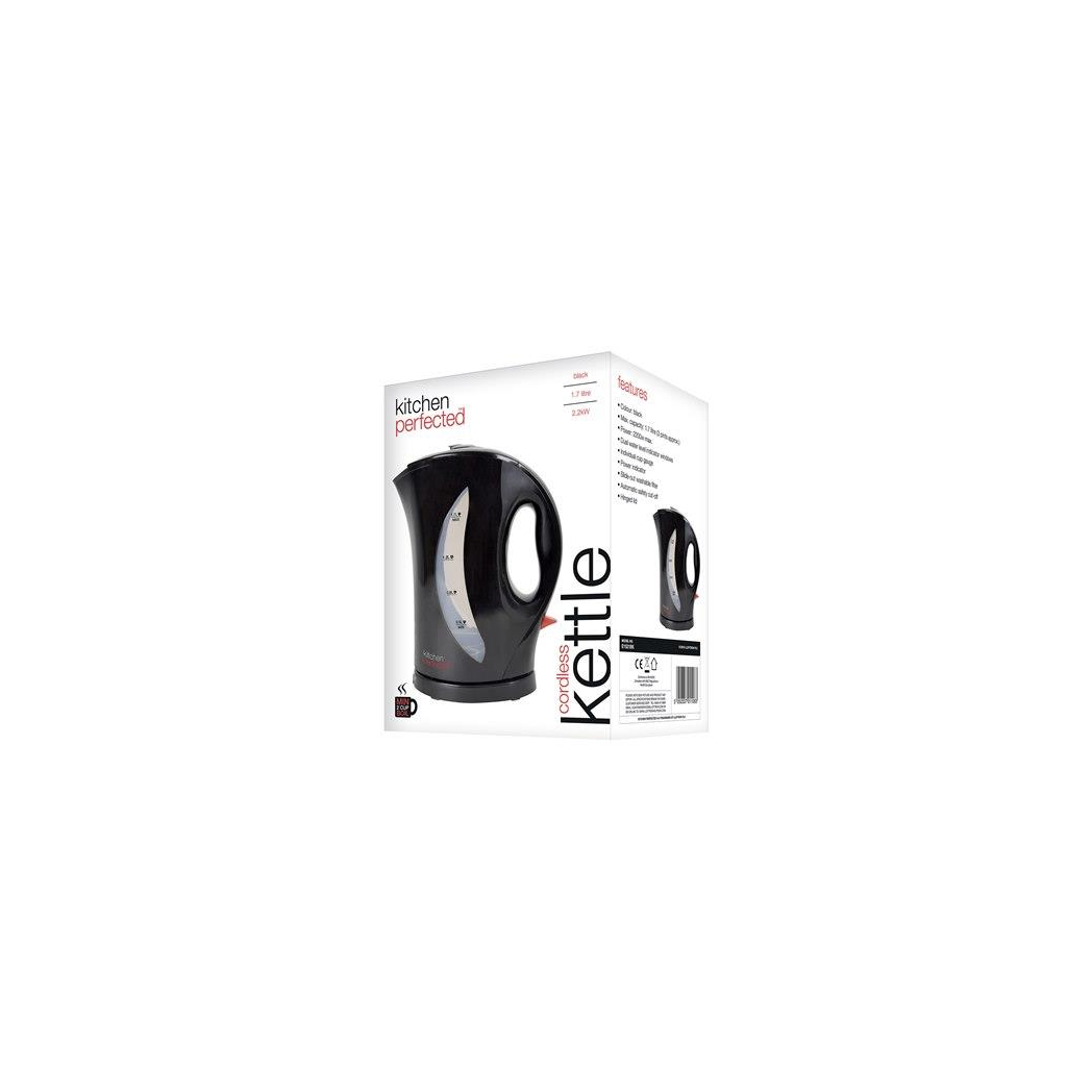 Kitchen Perfected Black 2Kw 1.7Ltr Cordless Kettle, Plastic E1524BK