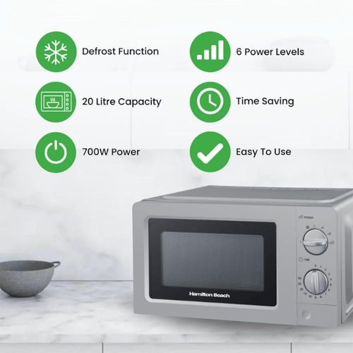 Home Goods - Hamilton Beach Microwave 700W 20 Litre Silver HB70T20S