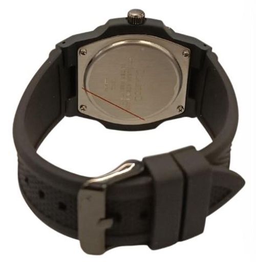 Clasico Mens Ladies Water Resistant Arabic Square Dial Black Rubber Strap Watch