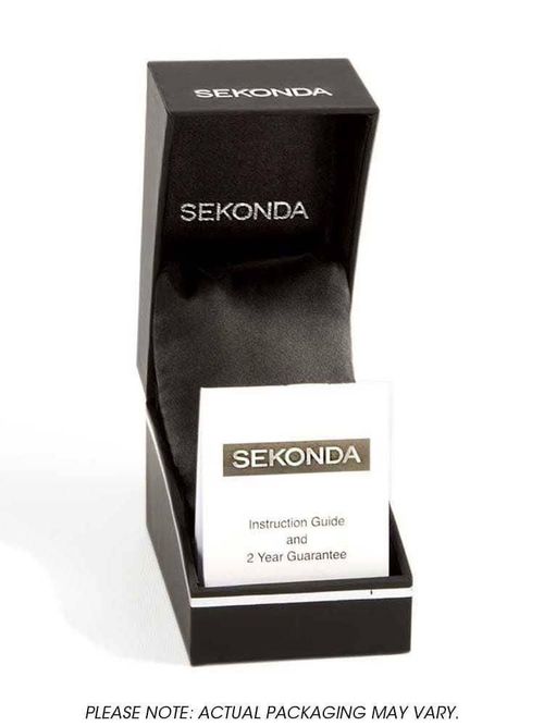Accessories - Sekonda Mens Quartz Dated Blue Dial Brown Leather Strap Watch 1514