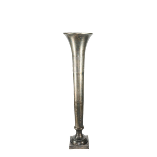 Antique Silver Poseidon Trumpet Vase (117 x 29cm)