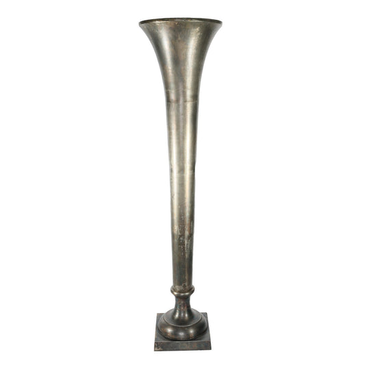 Antique Silver Poseidon Trumpet Vase (140 x 34cm)