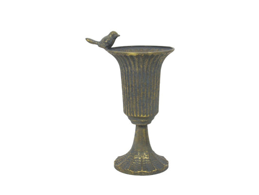 Antique Gold Creation Metal Urn Vase on StemÂ (25cm)