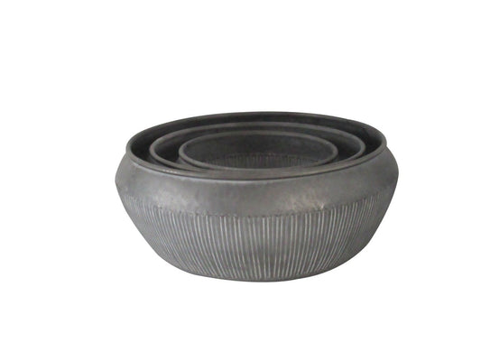 Grey Creation Legacy Zinc Bowl Planters (Set of 3)
