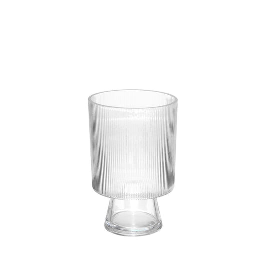 Clear Raised RibbedÂ Vase (21cm)