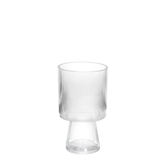 Clear Raised RibbedÂ Vase (25cm)