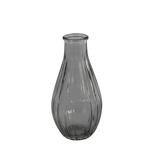 Grey Vintage Fluted Bud Vase (14cm)