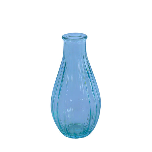 Blue Vintage Fluted Bud Vase (14cm)