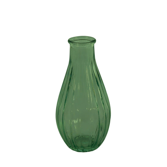 Green Vintage Fluted Bud Vase (14cm)