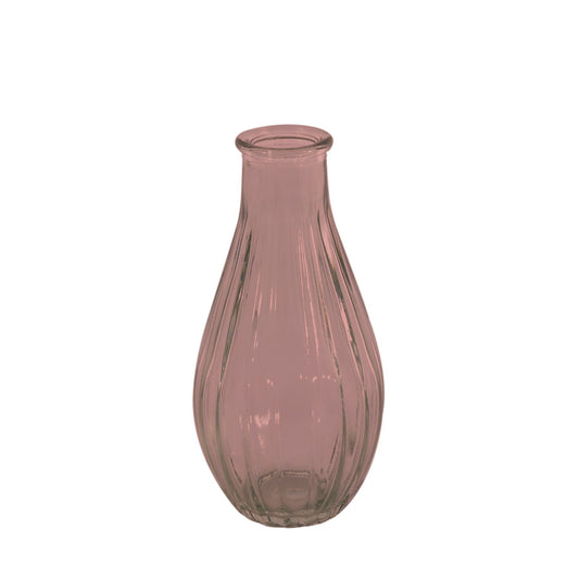 Pink Vintage Fluted Bud Vase (14cm)
