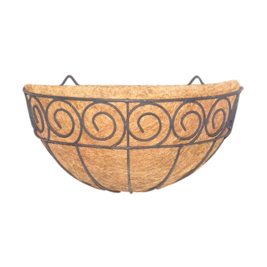 Scroll Design Wall Basket with Coco Liner (30cm)